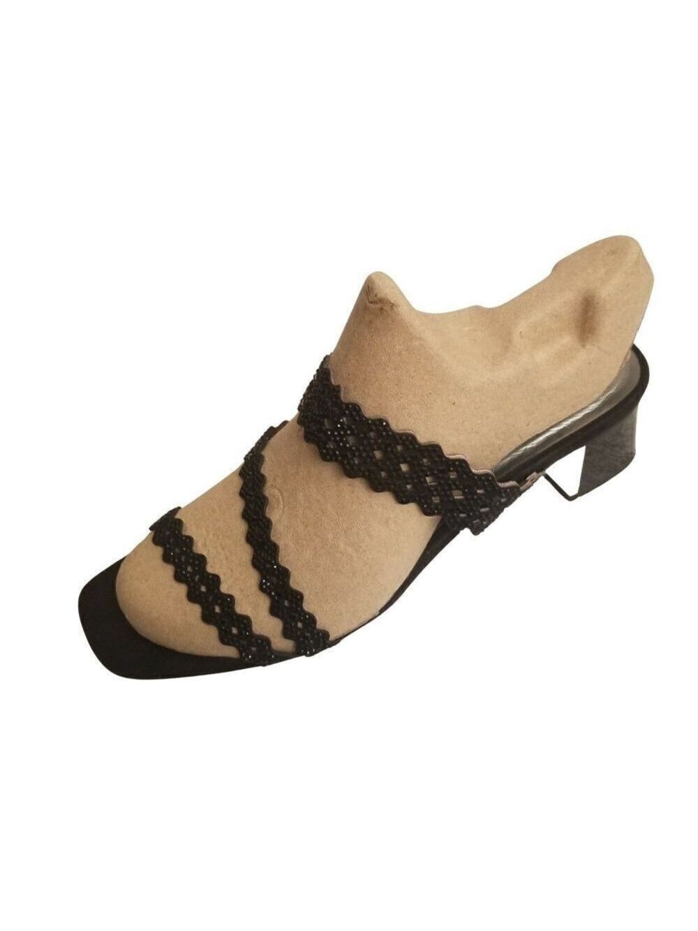 Andrew Geller Suede Glittery Embellished Sandals c2-s1-59